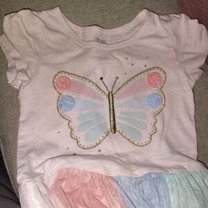 Charming Pastel Butterfly Kids Dress